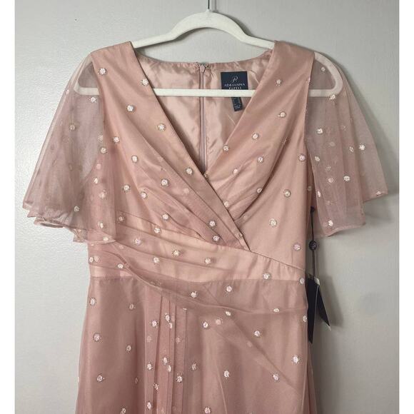 NWT ADRIANNA PAPELL DRESS GOWN 4 PINK FORMAL EVENING WEDDING GUEST BRIDESMAID - Picture 7 of 16